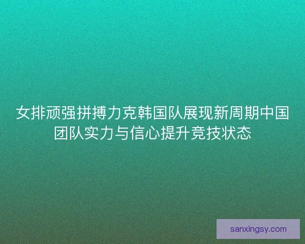 女排顽强拼搏力克韩国队展现新周期中国团队实力与信心提升竞技状态